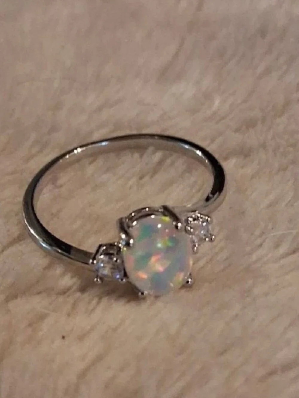 $8 Each Or Bundle 5/$20 Sterling Silver Opal Oval Halo Rings